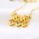 Personlig 1-3 Familj Hjärta Födelsesten Kärlek Charm Halsband Smycke med Namn Jubileum Födelsedag Present för Kvinnor