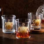Personalized Golden Badge Initial Name 10 oz Rock Whiskey Glass Old Fashioned Birthday Gift for Man Bartender Whiskey Enthusiast