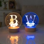 Luce notturna LED personalizzata con nome base in legno perfetta come decorazione regalo di Natale ideale per neonati e bambini