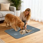 Gepersonaliseerde Schattige Realistische Hond Waterdichte Voerbak met Naam en Rubberen Steun Verjaardagscadeau voor Hondenbezitters