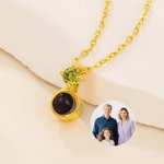 Collier de projection de photos de pierres de naissance personnalisées Bijoux délicats Anniversaire Cadeau commémoratif pour les femmes