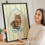 Personlig akvarell och färgad penna stil husdjursporträtt Foto Canvas målning med namn heminredning husdjur födelsedagspresent för husdjursälskare ägare