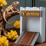 Gepersonaliseerde 3D afgedrukt kasteel stenen muur brug Feeder Box met tekst Reptile Habitat Adoptie Verjaardag Gift voor hagedis Reptile eigenaars