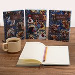 Personalized Faux Embroidered Horse Chicken Cow Flower Denim Journal Notebook with Text and 100 Lined Pages Daily Use Birthday Gift for Women