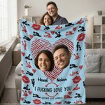 Henkilökohtaiset pariskuntakuvat Sydän sormenjälki Kiss pehmeä heittää peitto nimi Home Decor syntymäpäivä ystävänpäivä lahja pariskunnalle