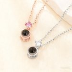Collier de projection de photos de pierres de naissance personnalisées Bijoux délicats Anniversaire Cadeau commémoratif pour les femmes
