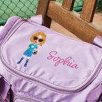 Bolsa de viaje personalizada con nombre personaje animado deportivo y múltiples compartimentos regalo de cumpleaños para amantes del deporte