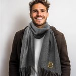 Sciarpa morbida in finto cashmere personalizzata con iniziale floreale e nome con nappe regalo invernale per famiglia e amici