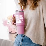 Personalized In My Engaged Era Future Mrs 40oz Name Tumbler with Lid Straw and Handle Bridal Shower Bachelorette Party Engagement Gift for Bride