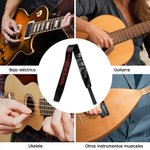 Correa de guitarra ajustable personalizada de cuero con nombre bordado accesorios de música regalo de cumpleaños para guitarristas y músicos