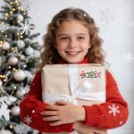 Personalised Christmas Theme Design Waterproof Stickers Labels with Name Christmas Decor Party Favors for Family Friends