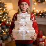 Personalised Christmas Theme Design Waterproof Stickers Labels with Name Christmas Decor Party Favors for Family Friends