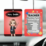 Personalised Cartoon Teacher Character Car Air Freshener Ornament Car Interior Decor Teacher's Day Bithday Gift for Teachers