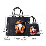 Personalized Cute Ghost and Pumpkin Large Capacity Tote Bag with Name Halloween Party Gift for Boys Girls
