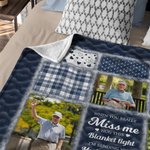 Personalised Photo Comfort Message Plaid Soft Throw Blanket with Name Home Decor Memorial Sympathy Gift for Family Friends
