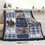 Personalised Photo Comfort Message Plaid Soft Throw Blanket with Name Home Decor Memorial Sympathy Gift for Family Friends