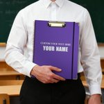 Personalisierte Multicolor A4 Klemmbrett mit Titel PP Innenseite und Notizblock Bürobedarf Geburtstag Geschenk für Lehrer Student