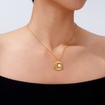 Collana personalizzata Sole e Luna con pietra di nascita Gioielli celesti Compleanno Regalo per la festa della mamma Donna