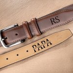 Gepersonaliseerde gegraveerde herenriem van leer met naam Vaderdag Verjaardagscadeau voor vader opa