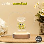 Spersonalizowana lampka nocna LED w kształcie serca z imionami dla pary z długim ogonem Marsupilami Dekoracja domu Prezent urodzinowy dla zakochanych | Callie × Marsupilami®