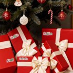 Personalised Christmas Theme Design Waterproof Stickers Labels with Name Christmas Decor Party Favors for Family Friends