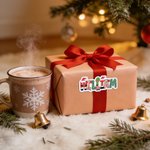 Personalised Christmas Theme Design Waterproof Stickers Labels with Name Christmas Decor Party Favors for Family Friends