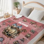 Personalisierte Dinosaurier Themed Multicolor weiche Decke mit Namen Home Decor Geburtstagsgeschenk für Kinder Dinosaurier-Liebhaber