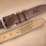 Ceinture en cuir personnalisée avec texte gravé Anniversaire Saint-Valentin Accessoire pour voyage d'affaires Cadeau pour mari
