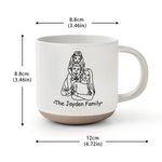 Personalized Line Art Photo Portrait 12 oz Ceramic Coffee Mug with Handle and Text Daily Use Birthday Gift for Family Friends