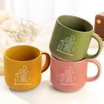 Personlig Line Art Style Parfoto 12 oz keramikmugg med handtag och namn Alla hjärtans dag-jubileumspresent för par