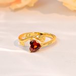 Personalisierter Sterling Silber Ring im Herz und Rose Design mit Geburtsstein und Namen Geburtstag Jubiläum Valentinstag Geschenk für Damen Partnerin