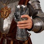 Calice da vino personalizzato con nome inciso Anniversario Regalo di compleanno per l'amante del cavaliere Padre Uomo
