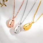 Personlig Vintage Graverad Födelse Blomma Drop Aska Urna Halsband med Text Kremering Begravning Smycken Minnesmärke Sympati Present för Kvinnor