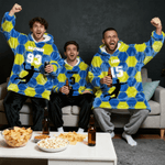 Personalized Sports Theme Oversized Flannel Hoodie with Name and Number Daily Wear Birthday Gift for Family Friends Kids