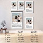 Personalised Watercolour and Coloured Pencil Style Photo Canvas Poster Framed Frameless Painting with Name Home Decor Birthday Gift for Best Friend