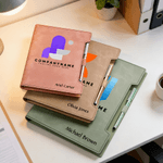 Personalized Company Logo PU Leather Refillable Binder Notebook Pen Set with Name and Slogan Anniversary Promotion Gift for Employee