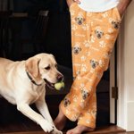 Personalised Paw Print Multicolour Women Men Flannel Pyjama Pants with 1-3 Photos and Names Party Birthday Gift for Pet Lovers Owners