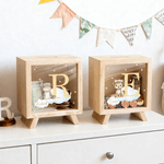 Spersonalizowana skarbonka z imieniem i inicjałem Stars Cloud Cute Animal Wooden Clear Money Box Skarbonka z imieniem i inicjałem Urodziny Dzień Dziecka Prezent dla chłopców Dziewczynki