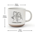 Personlig Line Art Style Parfoto 12 oz keramikmugg med handtag och namn Alla hjärtans dag-jubileumspresent för par