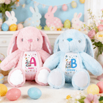 Giocattolo di peluche personalizzato Peter Rabbit, coniglietto pasquale con iniziale e nome, regalo di compleanno per bambini.
