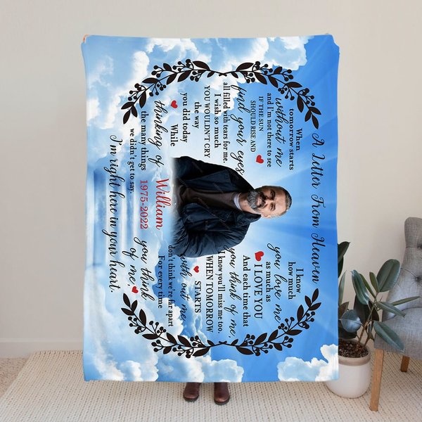 Coperta morbida personalizzata A Letter from Heaven Regalo commemorativo per amici di famiglia