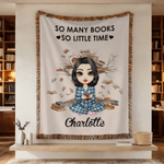 Couverture à pompons personnalisée avec nom Cadeau d'anniversaire pour les amoureux des livres
