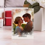 Casse-tête de construction personnalisé avec photo de groupe et aquarelle avec noms et dates Cadeau d'anniversaire de Saint-Valentin pour un couple