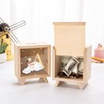 Spersonalizowana skarbonka z imieniem i inicjałem Stars Cloud Cute Animal Wooden Clear Money Box Skarbonka z imieniem i inicjałem Urodziny Dzień Dziecka Prezent dla chłopców Dziewczynki