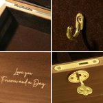 Gepersonaliseerde Multi-compartiment Retro Bloem Gravure Naam Initiaal Houten Sieradendoos met Slot Verjaardag Valentijnsdag Huwelijkscadeau voor vrouwen