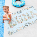 Personalizzato Fiore Farfalla Asciugatura rapida Asciugamano da spiaggia in microfibra sovradimensionato con nome Festa in spiaggia Regalo di vacanza per bambini donne