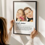 Personalised Watercolour and Coloured Pencil Style Photo Canvas Poster Framed Frameless Painting with Name Home Decor Birthday Gift for Best Friend