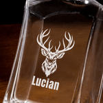 Personalized Engraved Reindeer Whiskey Decanter with Name Father's Day Birthday Gift for Bartender Whiskey Lover