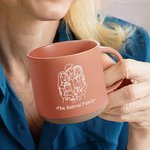 Personalized Line Art Photo Portrait 12 oz Ceramic Coffee Mug with Handle and Text Daily Use Birthday Gift for Family Friends