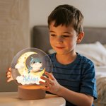 Luz nocturna LED personalizada con animales marinos nombre y base de madera para decoración de habitación regalo de cumpleaños para niños y niñas